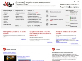 Создание интернет магазина, разработка сайта, создание сайта, веб дизайн, продвижение и раскрутка сайта, реклама в интернет - ExpertPlus.ru